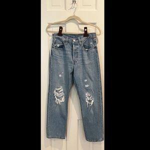 Light Denim, Ripped, Levi Jeans, Size - W26 L26